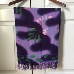 Purple sarong with fringe